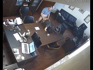 Russo capo scopa Segretario All'ufficio Hidden Cam