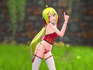 Ragazza cinese M22 Hentai spogliarello danza spogliarello MMD 3D capelli biondi (CLIP)